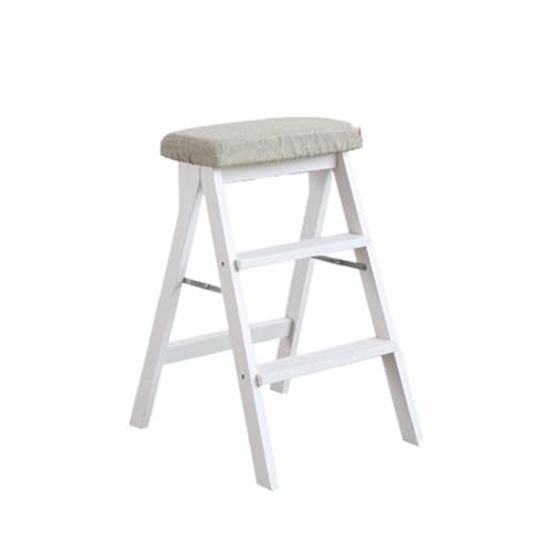 WLH Alexanders Tritthocker Treppenhocker aus Massivholz, Klappleiterstuhl, tragbare Hochbank, geeignet for die Verwendung in Küche, Bad und Büro hocker(Plain) von WLH Alexanders