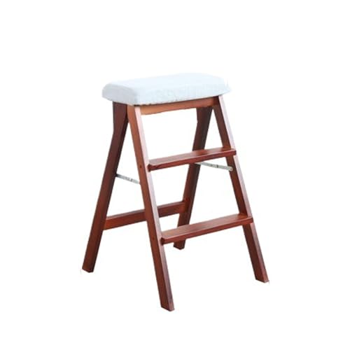 WLH Alexanders Tritthocker Treppenhocker aus Massivholz, tragbarer Hocker, Leiterstuhl, klappbare hohe Bank, geeignet for die Verwendung in Küche, Bad und Büro hocker(Bleu) von WLH Alexanders