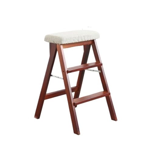 WLH Alexanders Tritthocker Treppenhocker aus Massivholz, tragbarer Hocker, Leiterstuhl, klappbare hohe Bank, geeignet for die Verwendung in Küche, Bad und Büro hocker(Plain) von WLH Alexanders