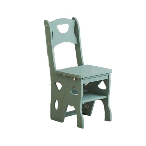 WLH Alexanders Tritthocker Treppenhocker aus Massivholz mit rutschfestem, breitem Pedal, multifunktionale Klapptrittleiter, geeignet for den Innenbereich von Haushalten hocker(Groen) von WLH Alexanders