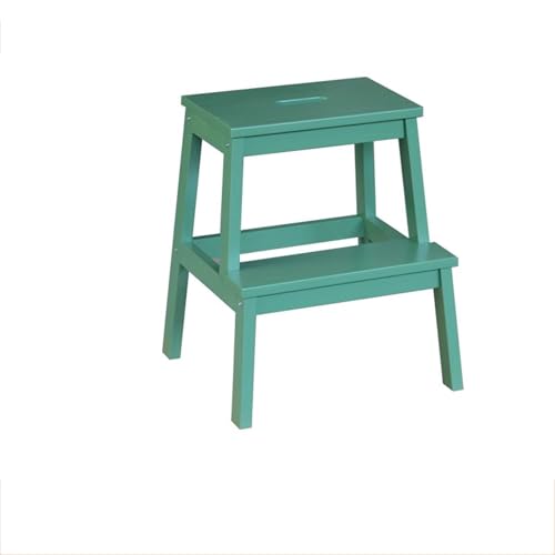 WLH Alexanders Tritthocker Treppenhocker for den Innenbereich, Schuhwechselbank aus Massivholz, doppellagige Hoch- und Niedrigleiter for den Hausgebrauch hocker(Groen) von WLH Alexanders