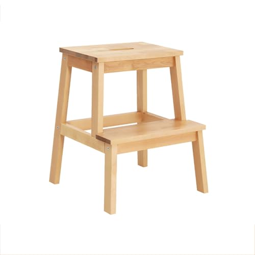WLH Alexanders Tritthocker Treppenhocker for den Innenbereich, Schuhwechselbank aus Massivholz, doppellagige Hoch- und Niedrigleiter for den Hausgebrauch hocker(Legno) von WLH Alexanders