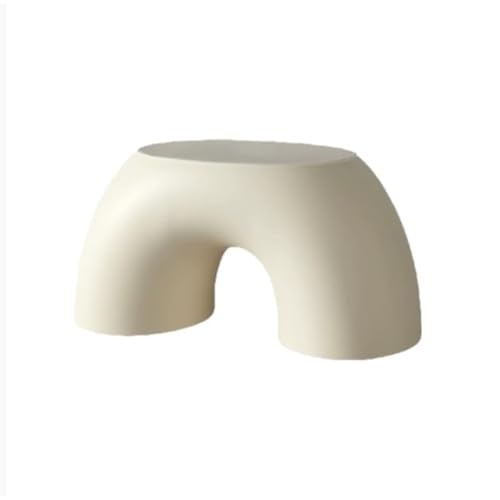 WLH Alexanders Tritthocker Tritthocker aus Kunststoffring mit widerstandsfähiger Basis, multifunktionaler Fußhocker for den Schuhwechsel im Wohnzimmer mit ergonomischem Design hocker(Blanc) von WLH Alexanders
