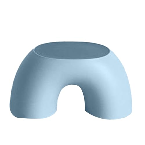 WLH Alexanders Tritthocker Tritthocker aus Kunststoffring mit widerstandsfähiger Basis, multifunktionaler Fußhocker for den Schuhwechsel im Wohnzimmer mit ergonomischem Design hocker(Bleu) von WLH Alexanders