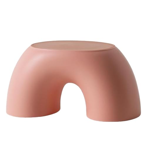 WLH Alexanders Tritthocker Tritthocker aus Kunststoffring mit widerstandsfähiger Basis, multifunktionaler Fußhocker for den Schuhwechsel im Wohnzimmer mit ergonomischem Design hocker(Rose) von WLH Alexanders
