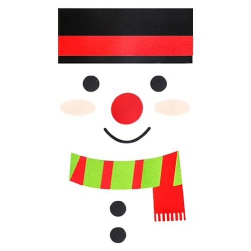 WLH Alexanders Weihnachten Fenster Aufkleber Klammert Abnehmbare Tür Aufkleber Baum Schneemann Schneeflocke Hirsch DIY Wand Fenster Tür Aufkleber Aufkleber(Large Scarf Snowman) von WLH Alexanders