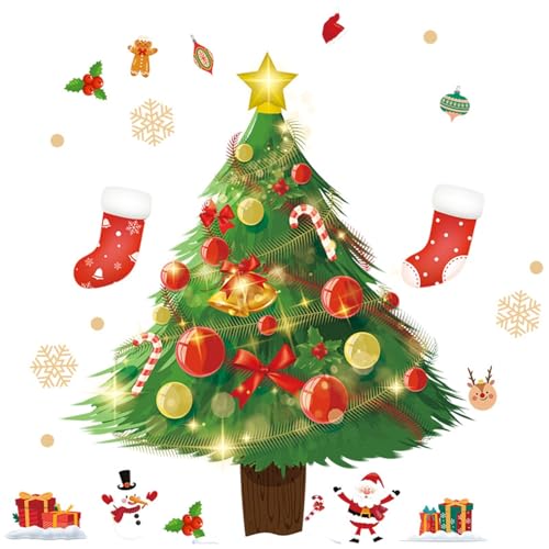 WLH Alexanders Weihnachtsbaum-Fensteraufkleber for Glas, großer statischer DIY-Aufkleber for Wand, Fenster, Tür, Wandbild, Schaufenster (1 Packung)(S) von WLH Alexanders