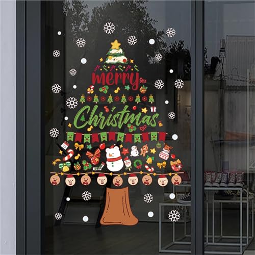 WLH Alexanders Weihnachtsbaum-Fensteraufkleber for Glas, großer statischer DIY-Aufkleber for Wand, Fenster, Tür, Wandbild, Schaufenster (1 Packung) von WLH Alexanders