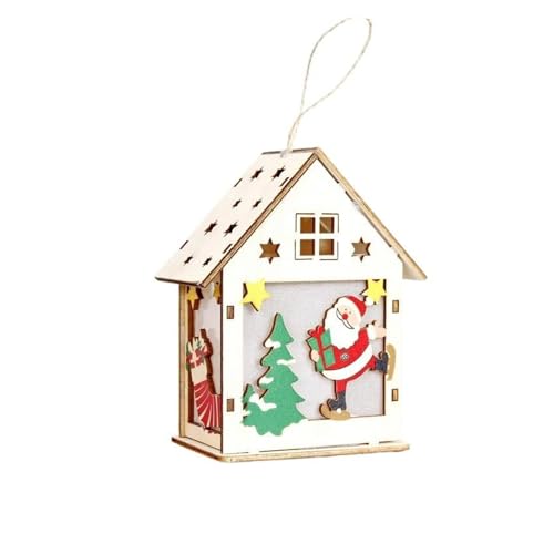WLH Alexanders Weihnachtsdorfhäuser Leuchtende Weihnachtsschmuck-Kits Weihnachtsdekorationen Leuchtendes Schneehaus 3D-Holzpuzzle(Color6) von WLH Alexanders