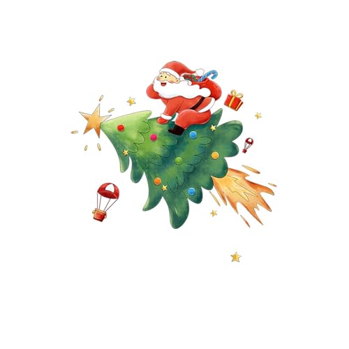 WLH Alexanders Weihnachtsfensterdekorationen, doppelseitige, entfernbare Aufkleber, Weihnachtsmann, Weihnachtsbaum, Feiertagsaufkleber for die Heimdekoration(M) von WLH Alexanders