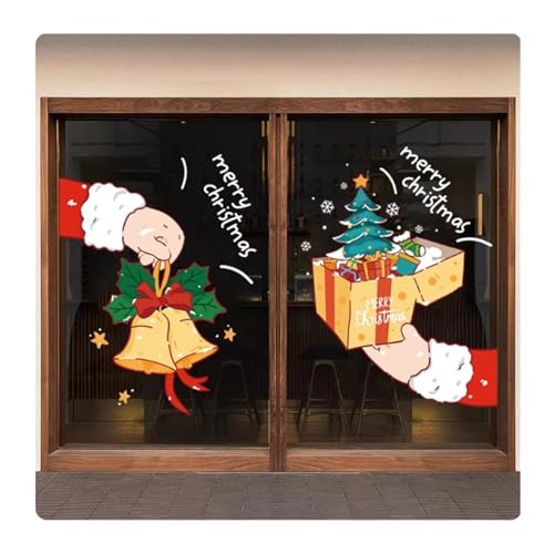 Weihnachts-Fensteraufkleber, 2 Bögen, Fensteraufkleber, doppelseitige Weihnachts-Glasdekoration for Weihnachten, Heim- und Bürodekoration(L) von WLH Alexanders