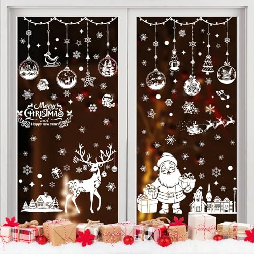Weihnachts-Fensteraufkleber, wiederverwendbar, doppelseitig Bedruckt, Weihnachtsmann-Schneeflocken-Fensteraufkleber, Aufkleber, Dekoration for die Feiertage Weihnachts-Fensteraufkleber, wiederverwendbar, doppelseitig Bedruckt, Weihnachtsmann-Schneeflocken-Fensteraufkleber, Aufkleber, Dekoration for die Feiertage von WLH Alexanders