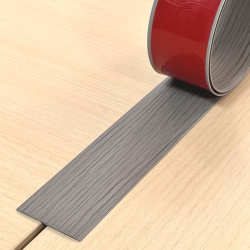 WLHFDC Übergangsprofil Selbstklebend,Übergangsleiste Boden Wasserdicht,Türschwellen Leiste Übergangsschiene Vinyl für Türschwellen Leiste zum Verbinden von Bodenfugen/Fliesen/Laminat/Teppich(2 m,Grau) von WLHFDC