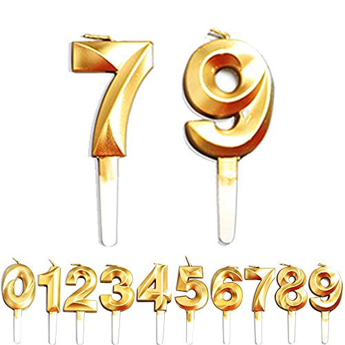 Geburtstag Zahl Kerzen, 7/9/79/97 JJubiläumstorten Dekoration, Gold Nummer Geburtstagskuchen kerzen, Kuchen Dekoration für Geburtstag Party Hochzeit Jahrestag Abschlussfeier Feier Lieferungen Geburtstag Zahl Kerzen, 7/9/79/97 JJubiläumstorten Dekoration, Gold Nummer Geburtstagskuchen kerzen, Kuchen Dekoration für Geburtstag Party Hochzeit Jahrestag Abschlussfeier Feier Lieferungen von WLHGH