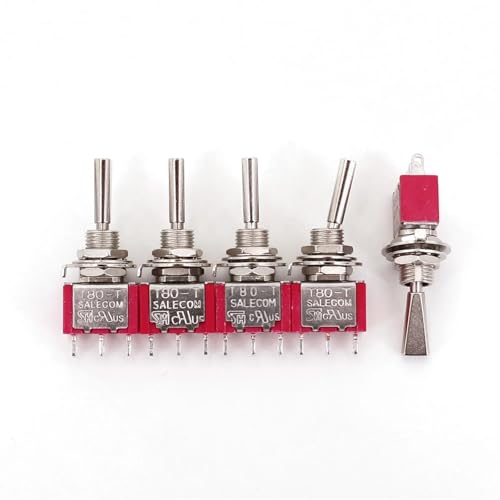 WLHHBO 5Pcs Salecom T80-T 1/4'' Bushing Mixed Models Flat Handle 3-Pin SPDT Mini Toggle Switch für Remote Control, Grau, 0.5A, Steckverbinder, Messingkontakt, Flächenmontage, Kunststoffgehäuse WLHHBO 5Pcs Salecom T80-T 1/4'' Bushing Mixed Models Flat Handle 3-Pin SPDT Mini Toggle Switch für Remote Control, Grau, 0.5A, Steckverbinder, Messingkontakt, Flächenmontage, Kunststoffgehäuse von WLHHBO