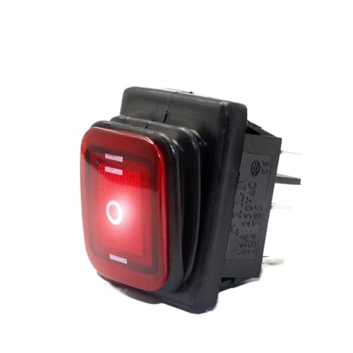 On off on KCD4 IP67 Waterproof Sealed Rocker Switch 3 way 6 Pins Heavy Duty DPDT switch Momentary on 30A 250v 12V 220V with lamp(Waterproof color,WHITE_WITHOUT LED) von WLHHBO