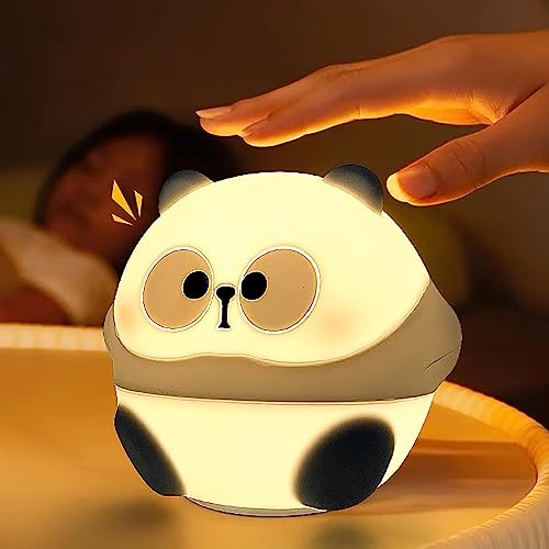 WLHONG Nachtlicht Kinder, Kawaii Panda Nachtlicht Baby, Nachtlicht Stilllicht Dimmbar Kinder Baby Nachttischlampe Zimmer Deko Geschenk Kinder von WLHONG