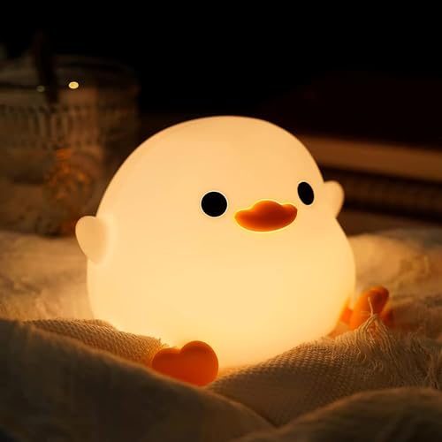 WLHONG Nachtlicht Kinder, Ente Baby Nachtlicht, LED Nachtlicht Stilllicht Dimmbar Touch, USB Aufladung Nachtlampe für Kinderzimmer Deko Geschenk von WLHONG