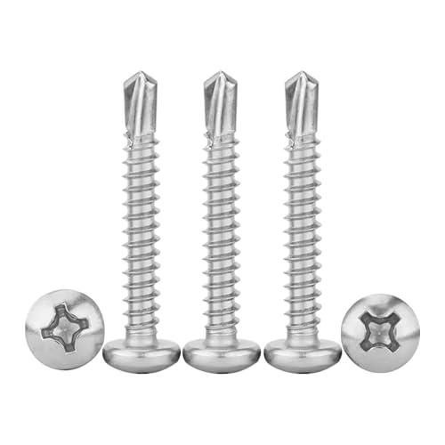 120 Stück Kreuzen Schrauben Edelstahl, M4.2x25mm Selbstschneidende Blechschrauben, 410 Metallschrauben 120 Stück Kreuzen Schrauben Edelstahl, M4.2x25mm Selbstschneidende Blechschrauben, 410 Metallschrauben von WLICCHS