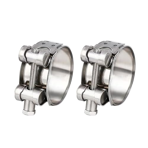 2 Stück Edelstahl Gelenkbolzenschelle 48-51mm, Robuste Auspuffrohr-Klemme für Motorrad, Auto & Landmaschinen, Industrielle Schlauchschellen mit Ablassventil-Kompatibilität 2 Stück Edelstahl Gelenkbolzenschelle 48-51mm, Robuste Auspuffrohr-Klemme für Motorrad, Auto & Landmaschinen, Industrielle Schlauchschellen mit Ablassventil-Kompatibilität von WLICCHS