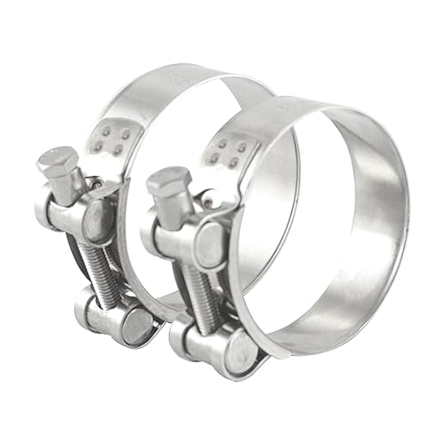 2 Stück Edelstahl Gelenkbolzenschelle 74-79mm, robuste Auspuffrohr Klemme für Motorrad, Edelstahl Schlauchschellen, passend für Ablassventil von WLICCHS