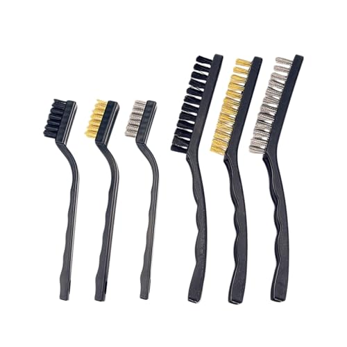 6 Stück Drahtbürsten Set, Stahlbürste, Messingbürste & Nylonbürste, für zur Reinigung von Rost, Schmutz und Schweißschlacken, 3 Große und 3 Kleine 6 Stück Drahtbürsten Set, Stahlbürste, Messingbürste & Nylonbürste, für zur Reinigung von Rost, Schmutz und Schweißschlacken, 3 Große und 3 Kleine von WLICCHS