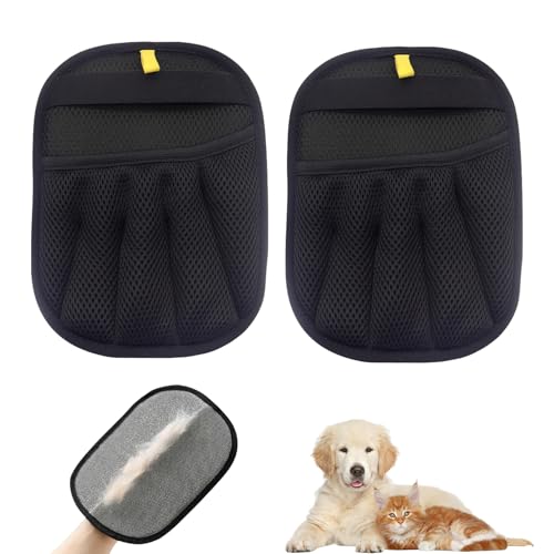 WLICCHS 2 Stück Tierhaarentferner Handschuhe, Atmungsaktive Statische Haarentfernungshandschuhe, Fellmagnet Handschuh Wiederverwendbar von Haaren und Pflegen, für Haustier Sofas Kleidung Reinigung von WLICCHS
