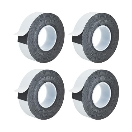 WLICCHS 4er Pack Isolierband Selbstklebendes, Wasserdichtes Klebeband Vulkanisierband Zum Isolieren, Reparieren und Bündeln, J10, 0.8mmx19mmx4.5y, Schwarz von WLICCHS