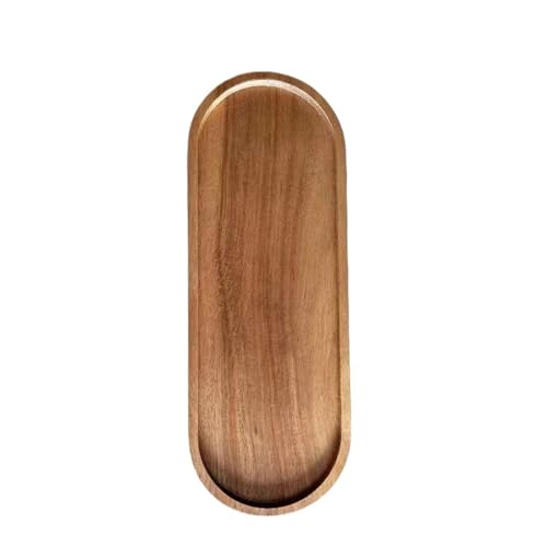 3PCS Geschirr Massivholz Tablett Dessert Platte Holz Tablett Snack Platte Getrocknete Obst Platte Holz Platte FüR Speisen(Brown) von WLIHDB