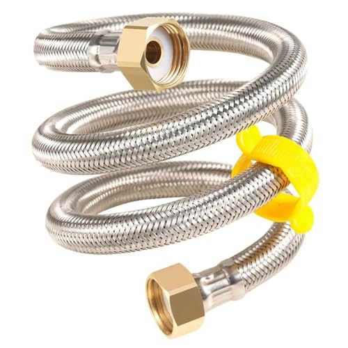 Edelstahl-Geflechtschlauch 2 Stück Warm- und Kaltwasserhahn-Zulaufschlauch 304 Edelstahl Wasserhahn Geflochtene Wasserleitung Heizung Flexibles Verbindungsrohr FüR Badezimmer, WasserhäHne(60cm) von WLIHDB
