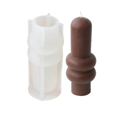 Kerzenformen 4PCS 3D Hohe Geometrie Zylindrische Säule Kerze Formen Silikon Form Abstrakte Decora Form Handwerk FüR Diy(White01) von WLIHDB