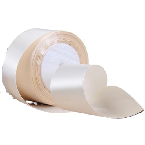 Satinband 4 Bände Elfenbein Satinbänder Weihnachten Halloween Geburtstagsfeier Hochzeitsdekoration DIY Handwerk Geschenkbox Kuchenverpackung FüR Geschenkverpacken(Beige50mm) von WLIHDB