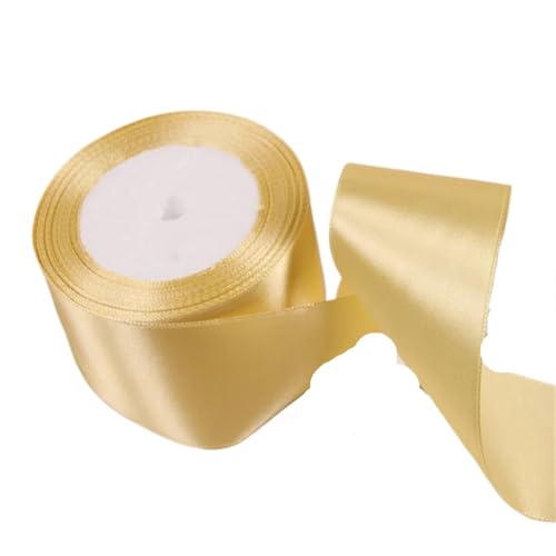 Satinband 6 Stück Satinbänder for Weihnachts- und Hochzeitsdekorationen for Selbermachen. FüR Geschenkverpacken(Light Gold,6mm) von WLIHDB