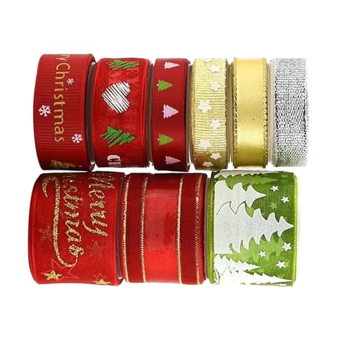 Satinband 9Pcs Multicolor Feste Satin Bänder Rolle Geschenk Paket Verpackung Weihnachten Hochzeit Decor FüR Geschenkverpacken von WLIHDB
