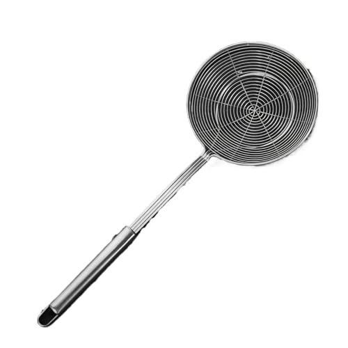 WLIHDB Colanders 2 stücke Massivem Edelstahl Sieb Skimmer Schöpfkelle Draht Sieb Pasta Sieb Löffel for Kochen Und Braten FüR Die KüChe von WLIHDB