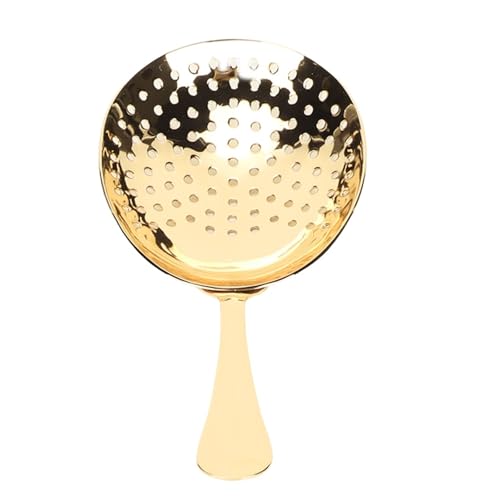 WLIHDB Colanders Cocktailsieb Edelstahl Julep Sieb Schlitzlöffel Multifunktions Skimmer Löffel Sieb Löffel for Cocktail FüR Die KüChe(Gold) von WLIHDB