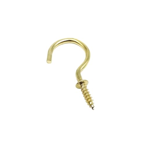 WLIHDB Einschraubhaken 10 stücke Goldene Lampe Licht Schrank Anlage Vorhang Net Draht Augenschraube Schraube In Aufhänger Tasse Haken Verschluss FüR AußEn(Color1) von WLIHDB