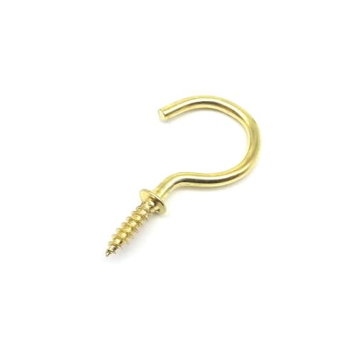 WLIHDB Einschraubhaken 10 stücke Lampe Licht Schrank Anlage Vorhang Net Draht Decke Auge Bolzen Ringschraube Schraube In Aufhänger OLC Tasse Haken Verschluss FüR AußEn(C shape golden,Length 50mm) von WLIHDB