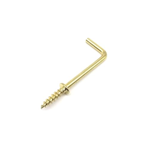 WLIHDB Einschraubhaken 10 stücke Lampe Licht Schrank Anlage Vorhang Net Draht Decke Auge Bolzen Ringschraube Schraube In Aufhänger OLC Tasse Haken Verschluss FüR AußEn(L shape golden,Length 30mm) von WLIHDB