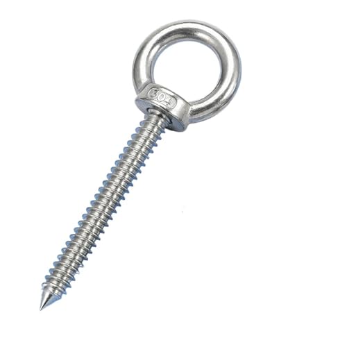 WLIHDB Einschraubhaken 20 Stück Edelstahl-Ringschraube mit Ringhaken, selbstbohrende Schafaugen-Blechschrauben, solide Holzschrauben FüR AußEn(M8) von WLIHDB