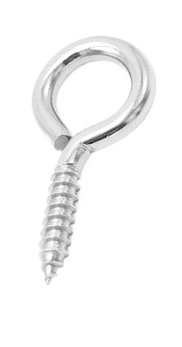 WLIHDB Einschraubhaken 20 stücke Heavy Duty Auge Haken Schraube Vernickelt Stahl Kleine Öse for DIY Schmuck Handwerk FüR AußEn(Size5) von WLIHDB