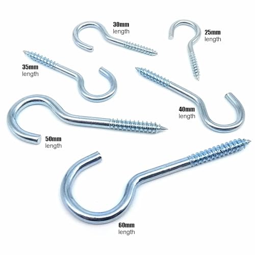 WLIHDB Einschraubhaken 25 stücke Anlage Vorhang Net Draht Auge Bolzen Ringschraube Schraube In Spirale Aufhänger C Tasse Haken FüR AußEn(Length 35mm) von WLIHDB