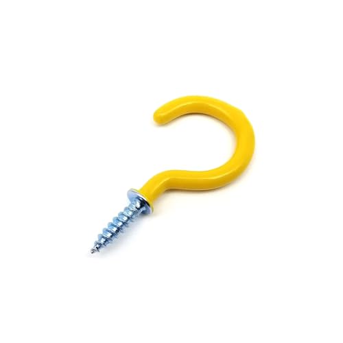 WLIHDB Einschraubhaken 25 stücke rostfrei Bild Lampe Licht Vorhang Auge Bolzen Schraube-in Decke Aufhänger Verschluss Tasse Haken FüR AußEn(Yellow,Length 27mm) von WLIHDB