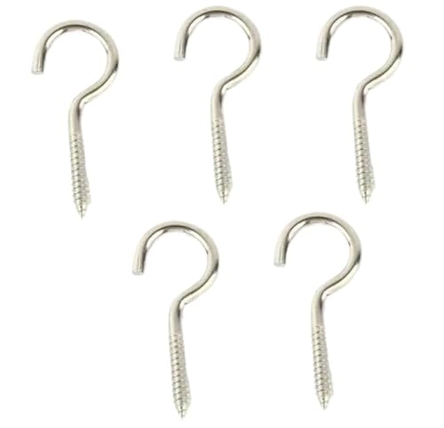 WLIHDB Einschraubhaken 5 stücke Selbst schrauben Schafe Auge Schraube Bolzen Ring Haken Edelstahl FüR AußEn(Opening hook,M4x50mm) von WLIHDB