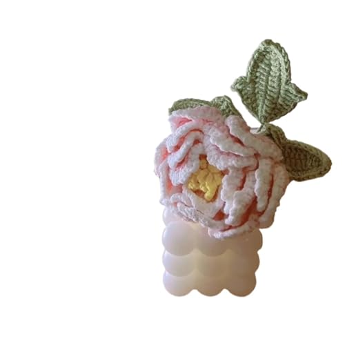 WLIHDB HäKelstrauß 2 stücke Handgemachte Häkeln Pfingstrose Bouquet Wolle Hand-Woven Woven Flowere Simulation Blume Künstliche FüR Geburtstag Hochzeit(Color1) von WLIHDB