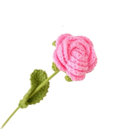 WLIHDB HäKelstrauß 3 stücke Fertig Stricken Häkeln Hand Gewebt Rose Blumen Hochzeit Braut Künstliche Blume Bouquet FüR Geburtstag Hochzeit(Color12) von WLIHDB