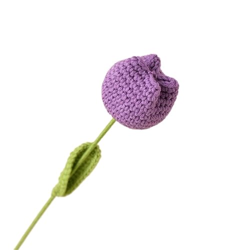 WLIHDB HäKelstrauß 3 stücke Stricken Bouquet Tulpe Blume Hand-gestrickte Gefälschte Blumen Hause FüR Geburtstag Hochzeit(Color7) von WLIHDB