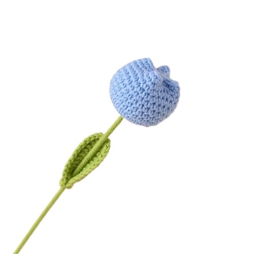 WLIHDB HäKelstrauß 3 stücke Stricken Bouquet Tulpe Blume Hand-gestrickte Gefälschte Blumen Hause FüR Geburtstag Hochzeit(Color9) von WLIHDB