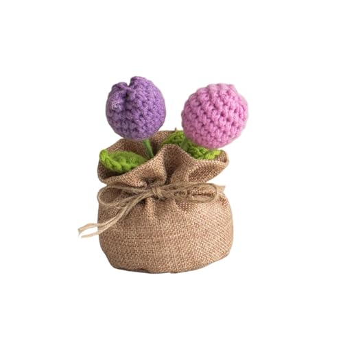 WLIHDB HäKelstrauß Gestrickte Blumen im Topf, süße Häkelblumen, Strickblume, Hochzeitsgastgeschenk, Häkeln FüR Geburtstag Hochzeit(Color5) von WLIHDB