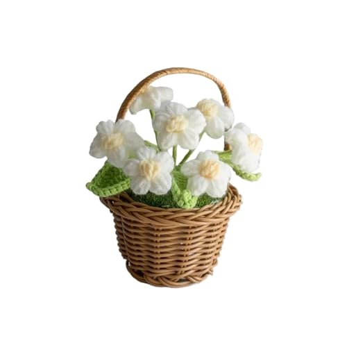 WLIHDB HäKelstrauß Häkelblume, süße fertige gewebte Sonnenblumen, Handgestrickte im Topf, Tischdekoration FüR Geburtstag Hochzeit(Color3) von WLIHDB